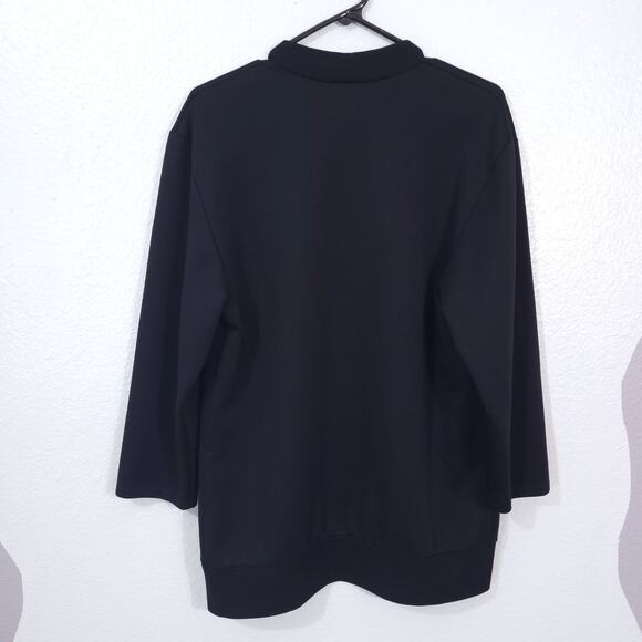 Item Eyes Cardigan Women Size Medium Black Sweater Open Front - Picture 2 of 10